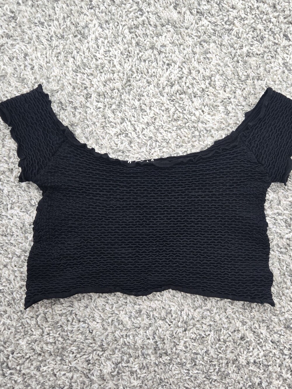 Black Intimately Free People Smocked Crop Top